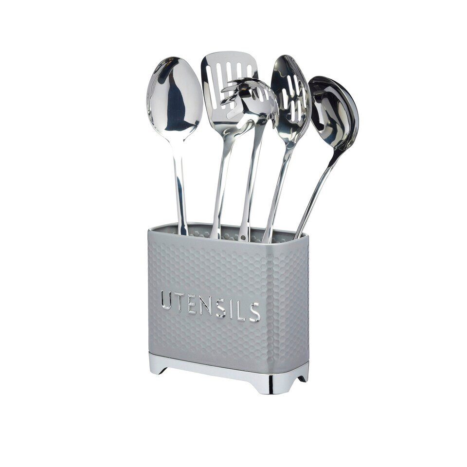 image 1 of Lovello Utensil Holder Shadow Grey Textured 20x10cm