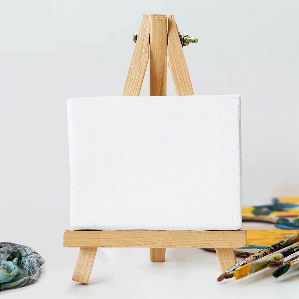 image 1 of 10 x 23cm Wooden Display Easel - Poster Canvas Art, Retail Product Wood Stand