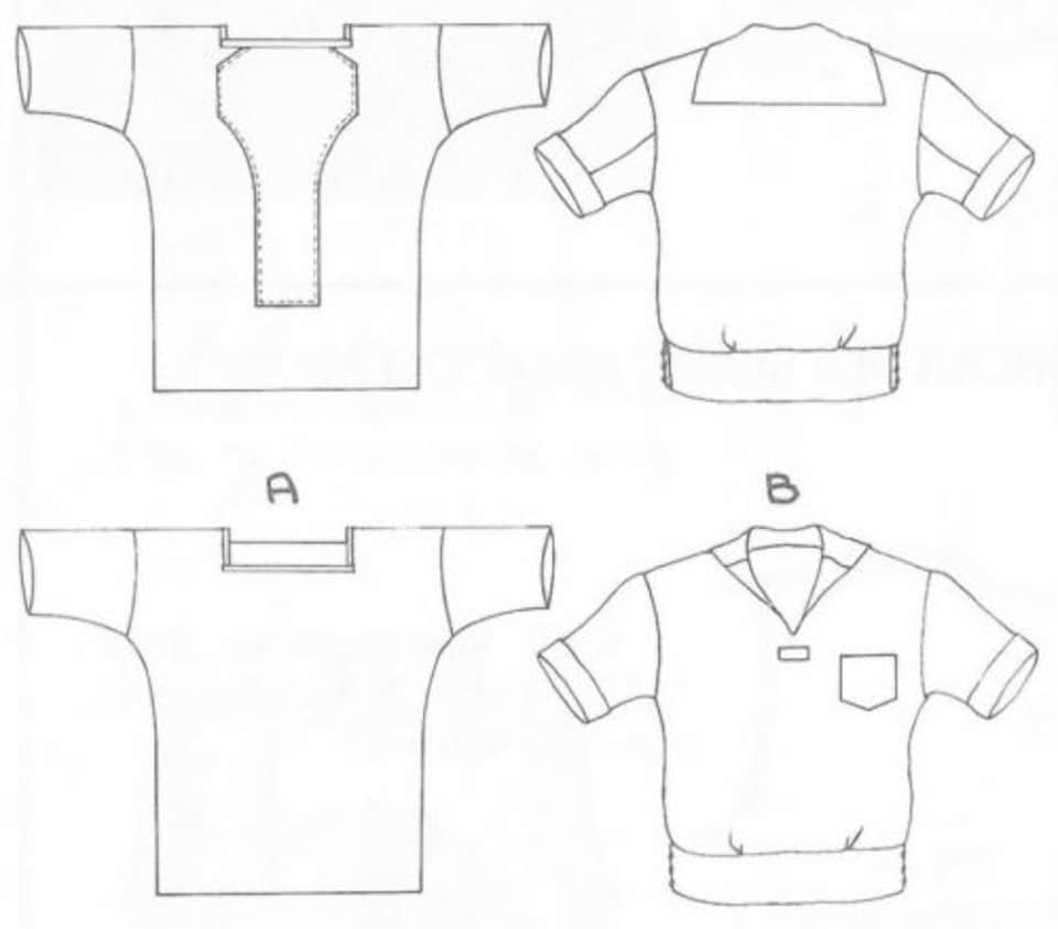 image 1 of Folkwear Patterns Two Middies Top Paper Sewing Pattern – Women’s & Men’s Top, UK Sizes Women's XS–2XL; Men's S–2XL, Intermediate