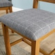 image 5 of Pair Of High Backed Dining Chairs Checked Seat Solid Oak Legs Fully Assembled Grey | Cross Back