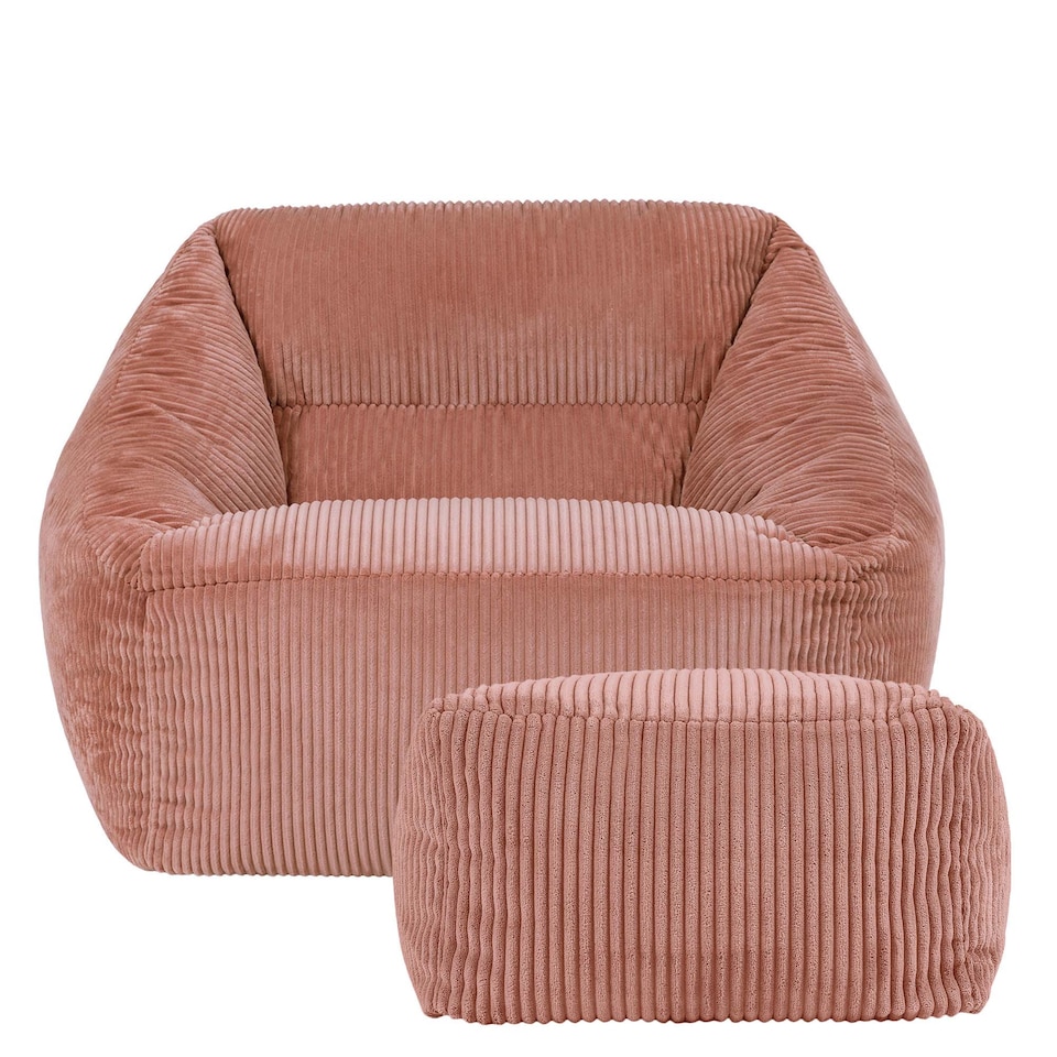 image 1 of Icon Armchair And Footstool Jumbo Cord Bundle Dawn Pink
