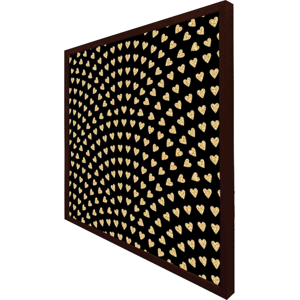image 1 of Geometric glitter love hearts (Picutre Frame) Black | XS