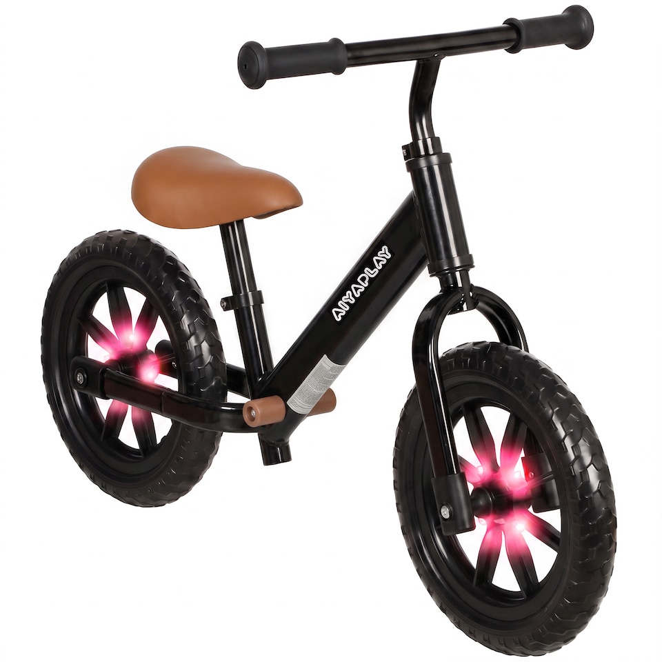image 1 of AIYAPLAY 11.2" Balance Bike with Lighting Wheels for 2-5 Years, Black