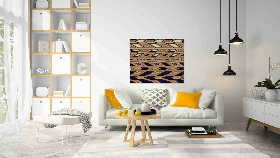 image 1 of Abstract cellular pattern (Canvas Prints) | Cream