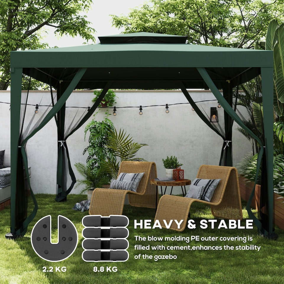 image 1 of Outsunny Tent Weight Base 4pcs Gazebo Foot Leg Pole Anchor Weights Marquee