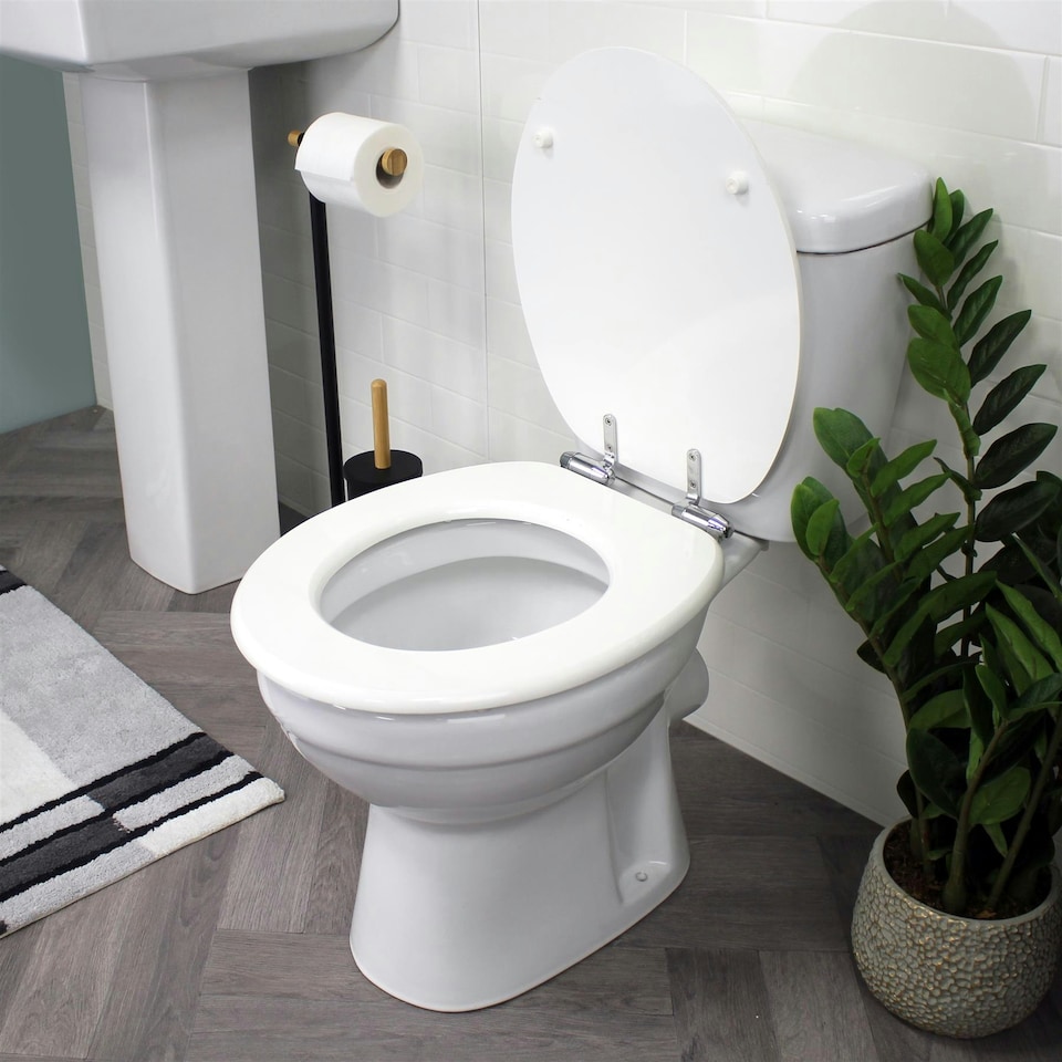 image 1 of Showerdrape Norfolk Soft Close White Wooden Toilet Seat