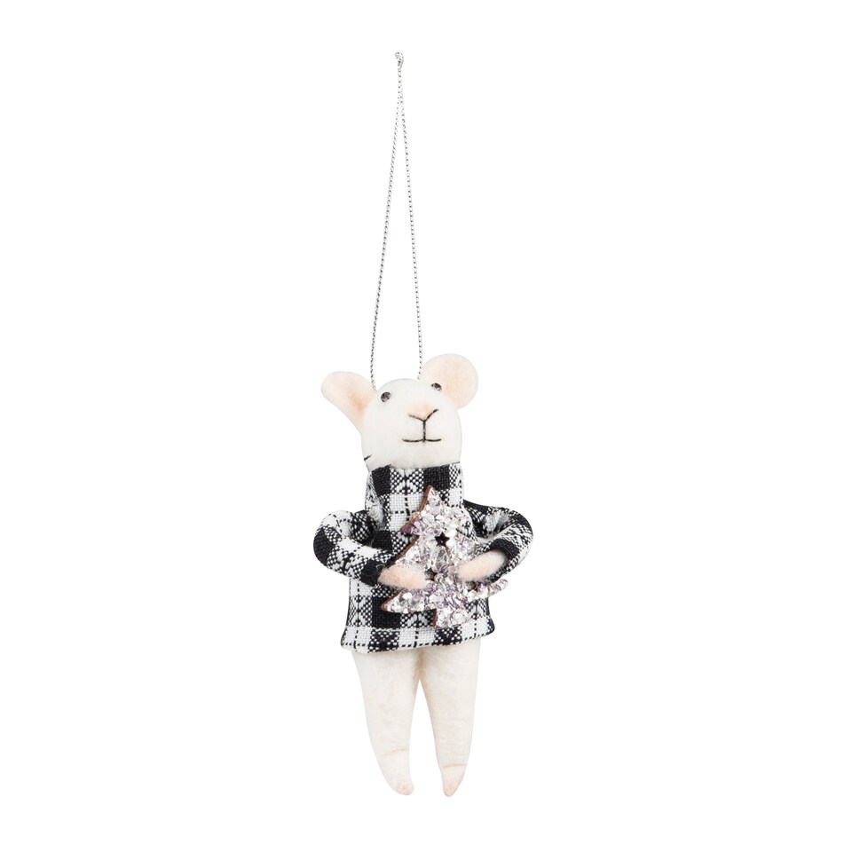 image 1 of Trimits Needle Felting Kit Christmas Mice - Tartan Trio, Festive Craft Kit, Homemade Christmas Decorations
