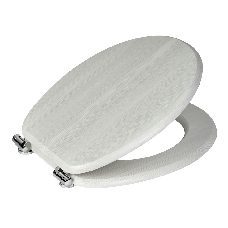 image 1 of Showerdrape Norfolk Soft Close White Oak Wooden Toilet Seat