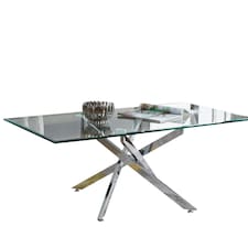 Furniturebox Leonardo Glass And Chrome Metal Coffee Table