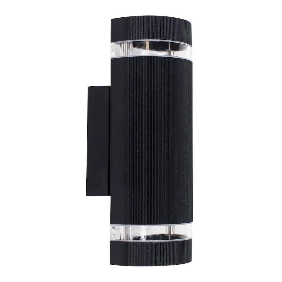 image 1 of ValueLights Ryston Pair of Black Outdoor Wall-Up Down Light