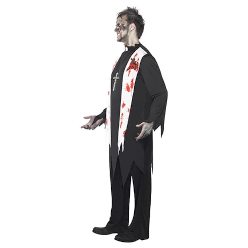 image 1 of Zombie Priest Fancy Dress Costume Adult Mens Large