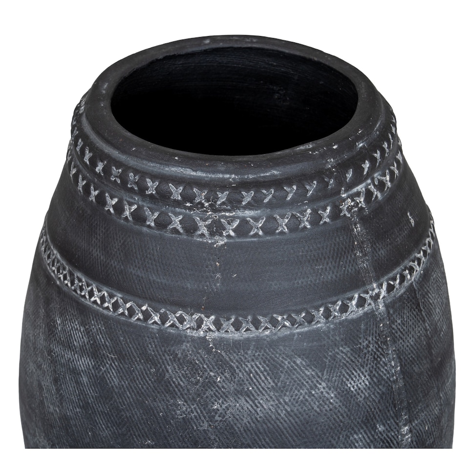 image 1 of Hill Interiors Etched Collection Tall Vase | Black | Black | 32cm x 25cm x 25cm | 1