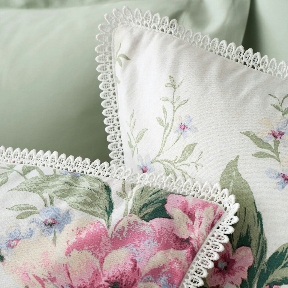 image 1 of Bridgerton By Catherine Lansfield Penelope Floral Reversible Duvet Cover Set Cream Cream | Single