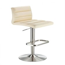 Swank Adjustable Bar Stool Cream Silver