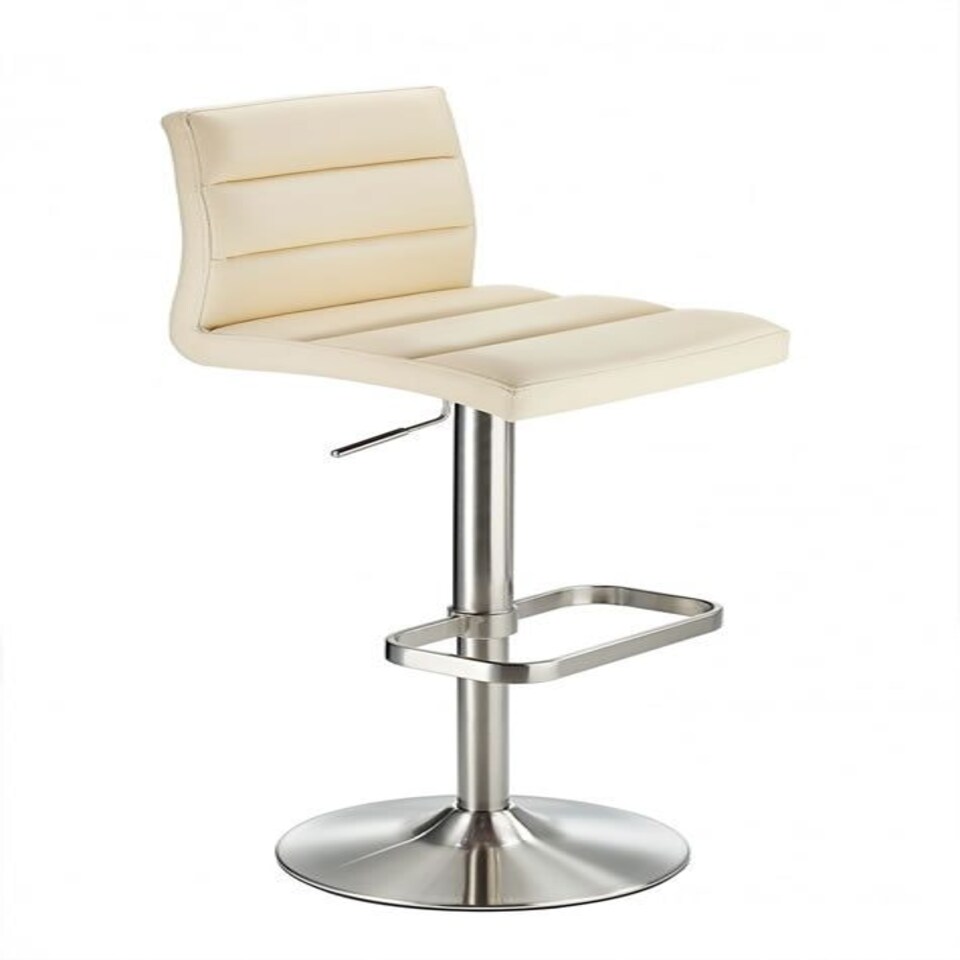 Swank Adjustable Bar Stool Cream Silver