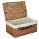 image 1 of 56cm Double Steamed Wicker Picnic Basket with Lining White | White | One Size