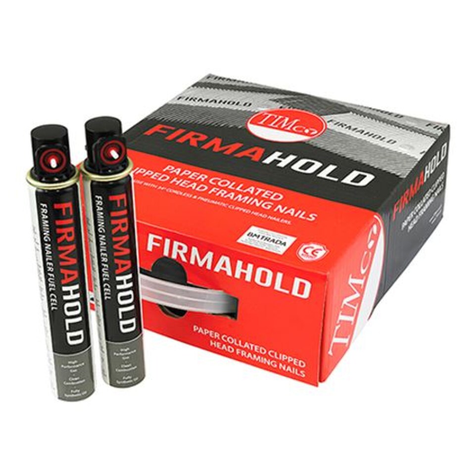 Timco - FirmaHold Collated Clipped Head Nails & Fuel Cells - Trade Pack - Ring Shank - FirmaGalv (Size 3.1 x 75/2CFC - 2200 Pieces)