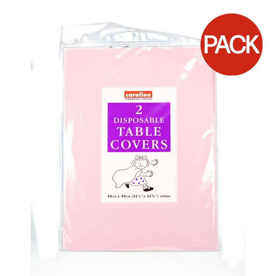 Caroline Square Paper Table Covers (Pack of 2) - Pink - 90cm