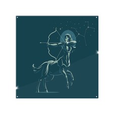 Zodiac Sagittarius Dining Splash Back | White