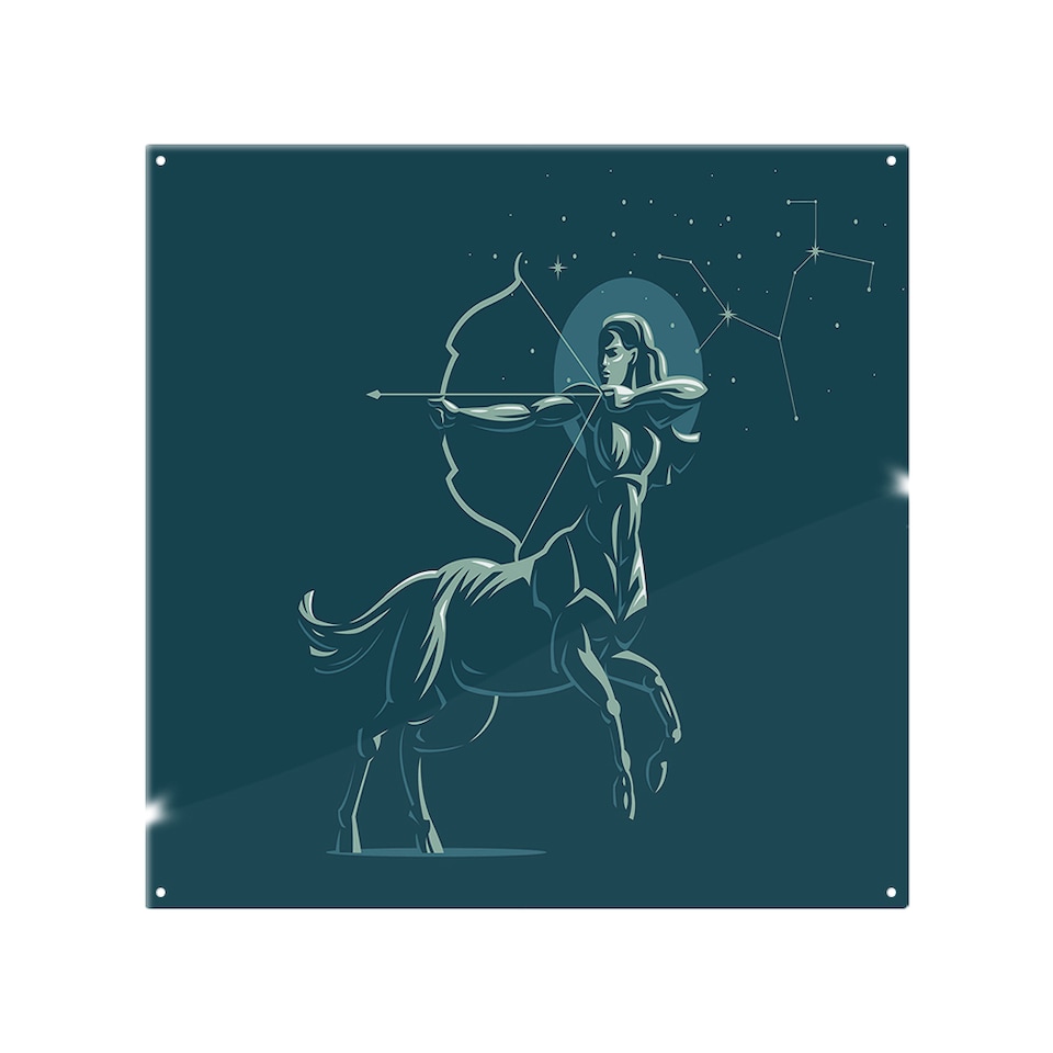 image 1 of Zodiac Sagittarius Dining Splash Back | White