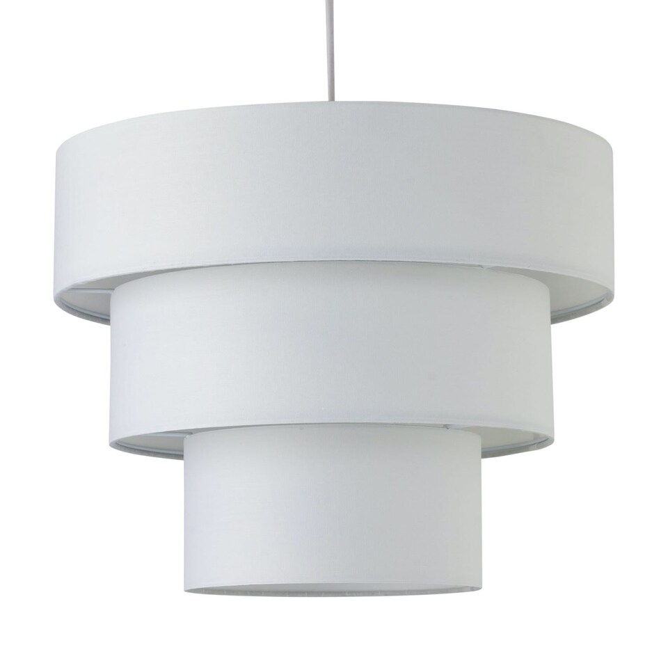 image 1 of Set of 2 Barty - White 38cm Tiered Pendant Shades | White | Large | 2