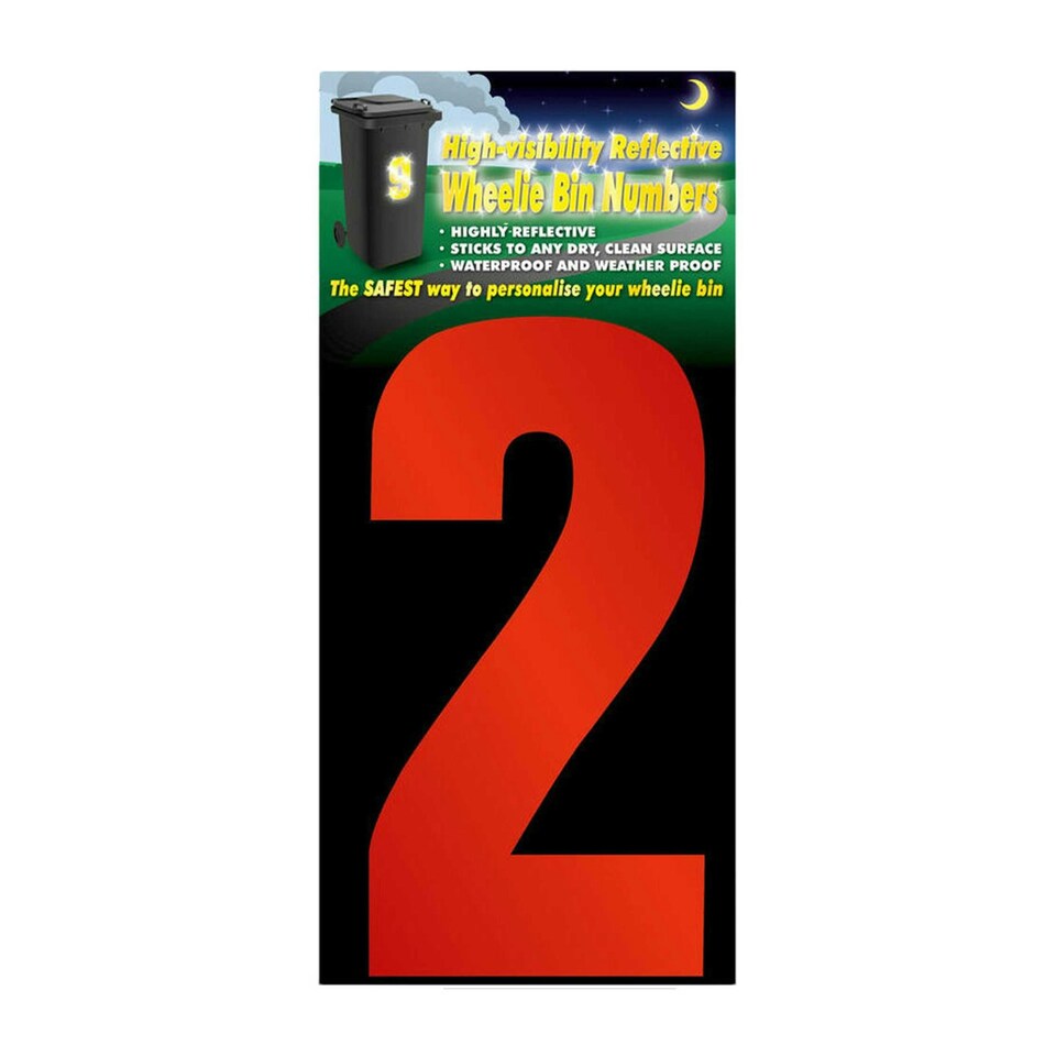 image 1 of Rowan 2 Reflective Bin Number - Red - One Size