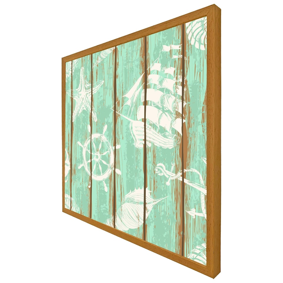 image 1 of Nautical elements oin wood (Picutre Frame) White | XL