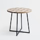 image 1 of OHS Round Herringbone Wood Modern Home Decor Side End Coffee Table - Natural