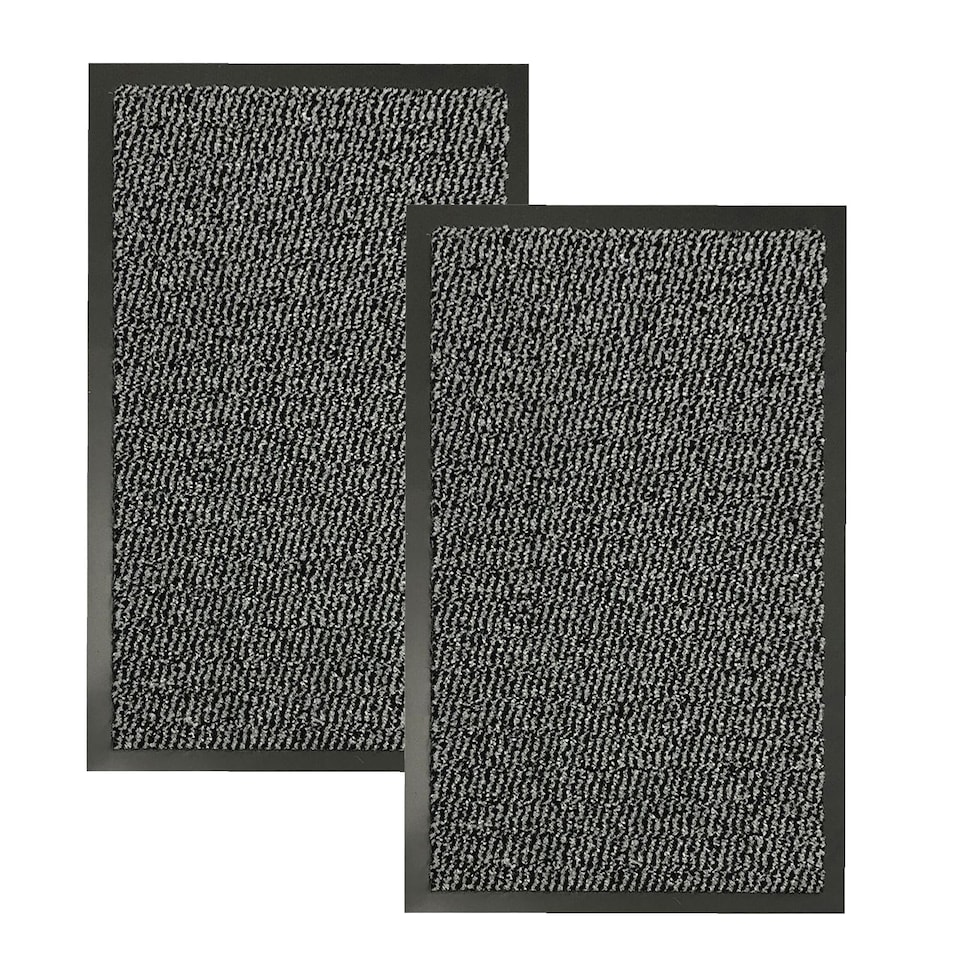image 1 of KAV Washable Door Mat Dirt Trapper Durable Non-Slip Barrier Mats Perfect Dust Absorbent Rug(40x60)cm, (1.31x1.97)Ft Grey