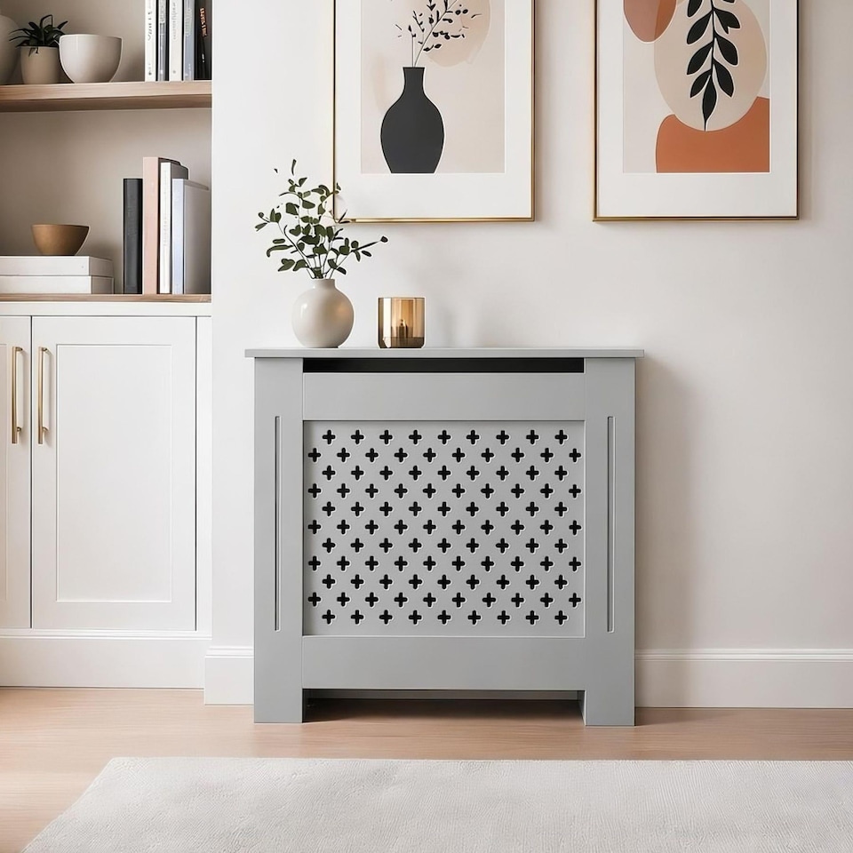 image 1 of Medium Radiator Cover MDF Wooden Home Decorative Modern Design | Grey