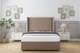 image 2 of Sloomy Devonshire Mink Plush Divan Bed Base 2 Drawers Foot-End With 54 Inch Wingback Headboard | Brown | Mink | Small Double | 1