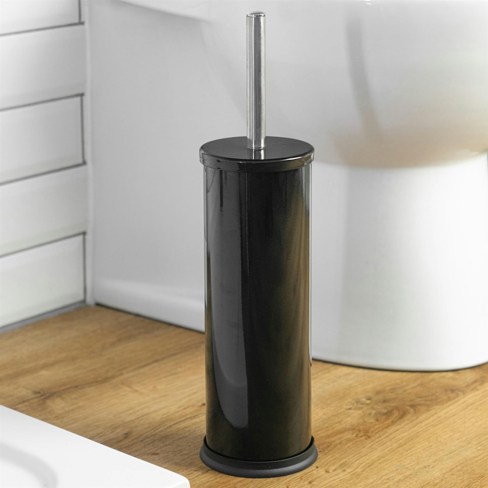 image 1 of Harbour Housewares Round Toilet Brush - Black