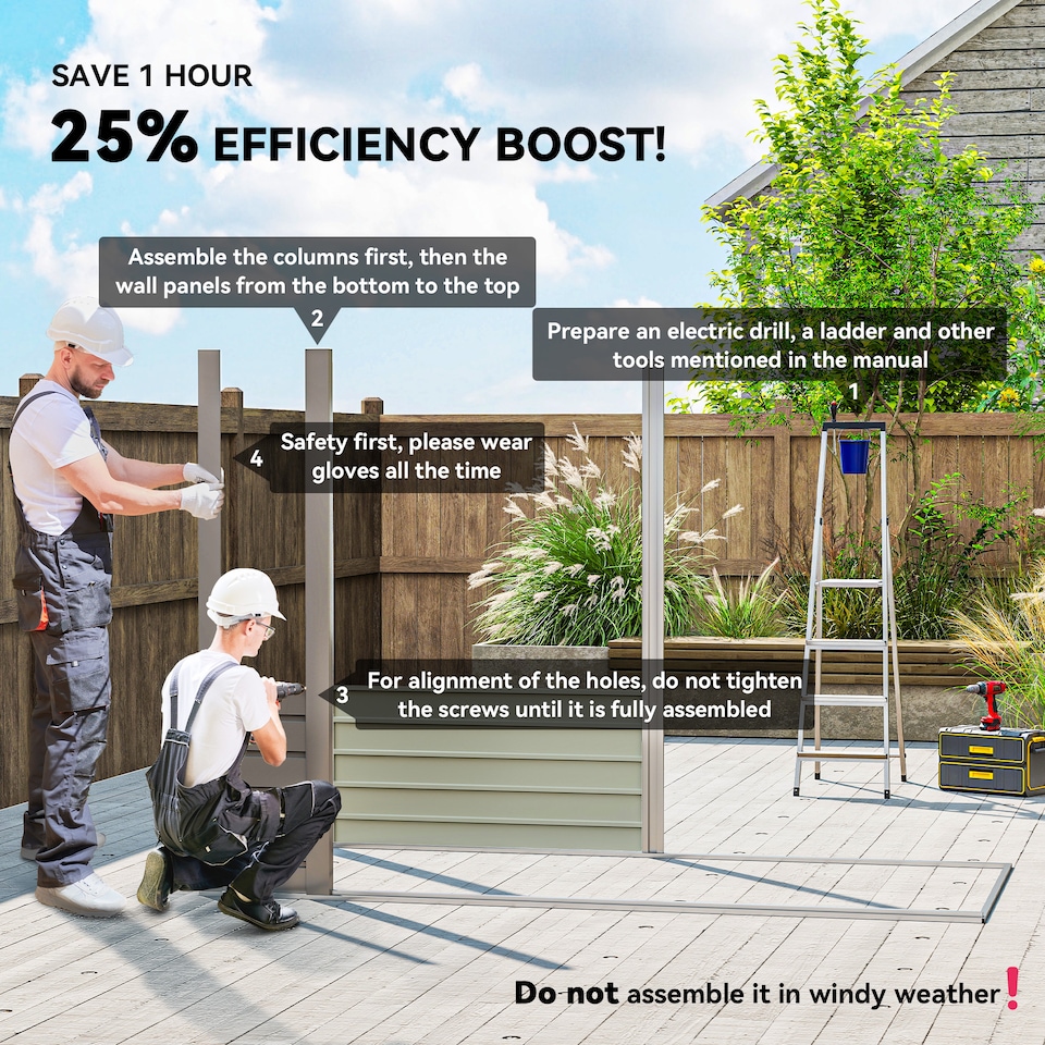 image 1 of Outsunny 8 x 4FT Garden Shed, Galvanised Metal Shed, Easy to Assemble, Outdoor Tool Storage Shed with Pent Roof, Lockable Door and 2 Vents, Light Grey | Grey | 1