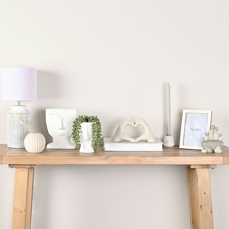 image 1 of Hestia Textured White Table Lamp White
