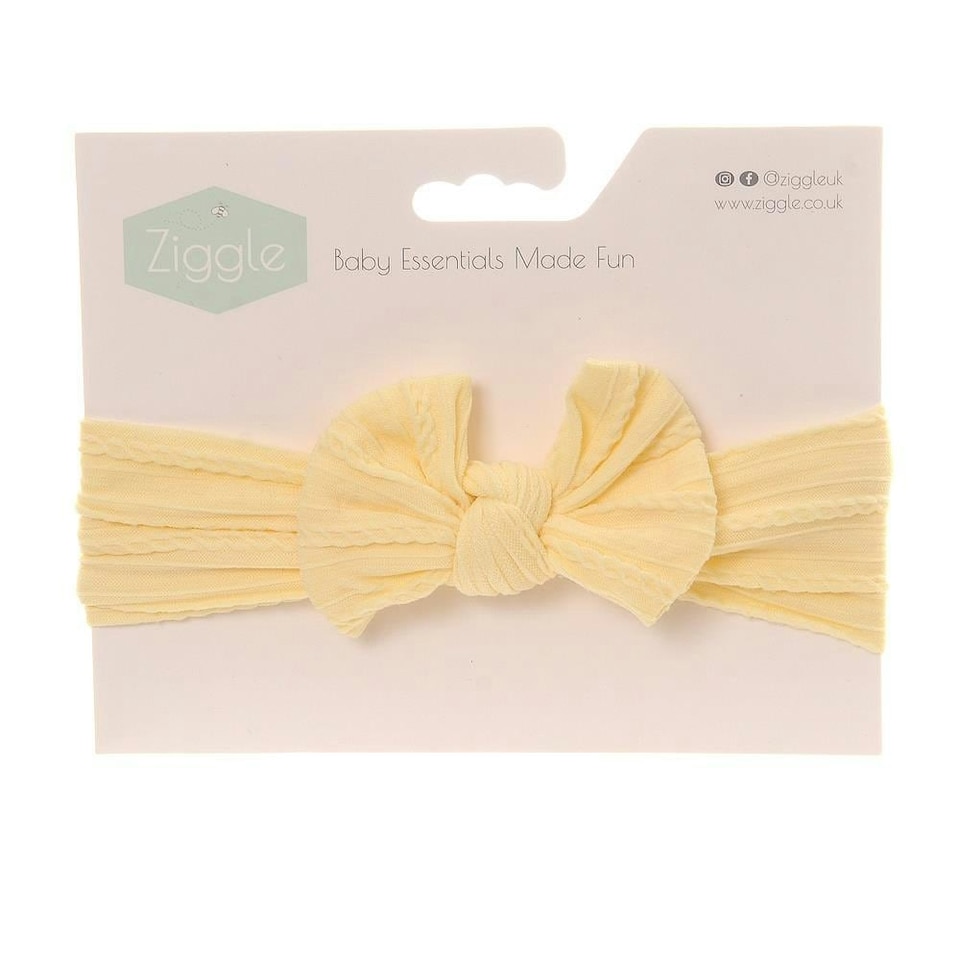 Ziggle Baby Top Bow Turban Headband - Yellow | Pink | 1