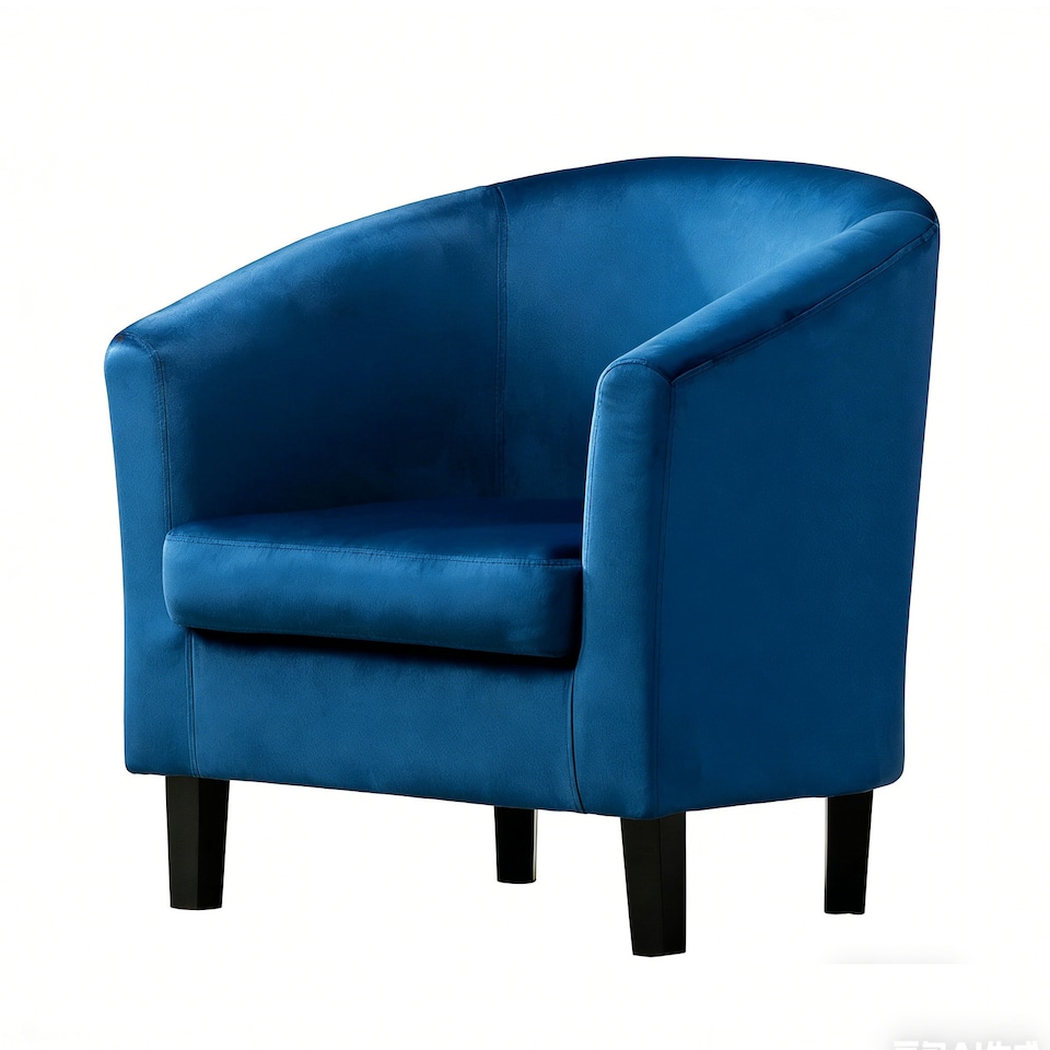 image 1 of Velvet Fabric Tub Chair Armchair Club Chair