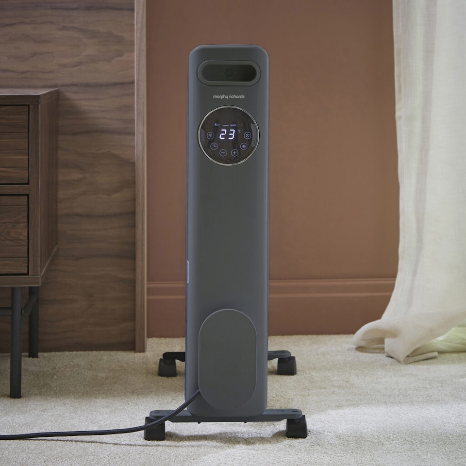 image 1 of Morphy Richards HeatFlux 2.5kw Digital Oil Filled Radiator with Remote Control Grey