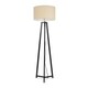 image 1 of ValueLights Lottie Black Wood Tripod Floor Lamp with Natural Shade & Bulb | Cream