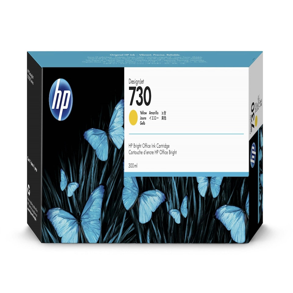 HP No 730 Yellow High Capacity Ink Cartridge 300ml - P2V70A N/A