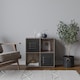 image 2 of 4 -Cube Shelving Unit With Metal Doors - Square | Brown | Anthracite Oak & Black | 1