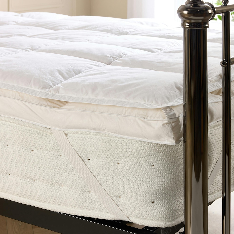 image 1 of Goose Feather & Down Mattress Topper White Super King