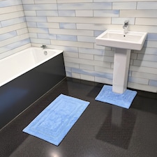Showerdrape Pinnacle Cobalt 2 Piece 100% Cotton Bath Mat Set | Multi | 1