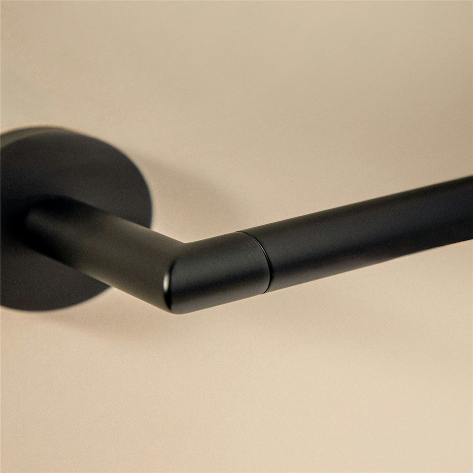 image 1 of Cosmic Wall Mounted Toilet Roll Holder w/ Durable Metal for Bathroom Black 17 cm