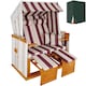 image 1 of Beach Chair Sylt with cushions, footrest and rain cover | Red | red/white | 1