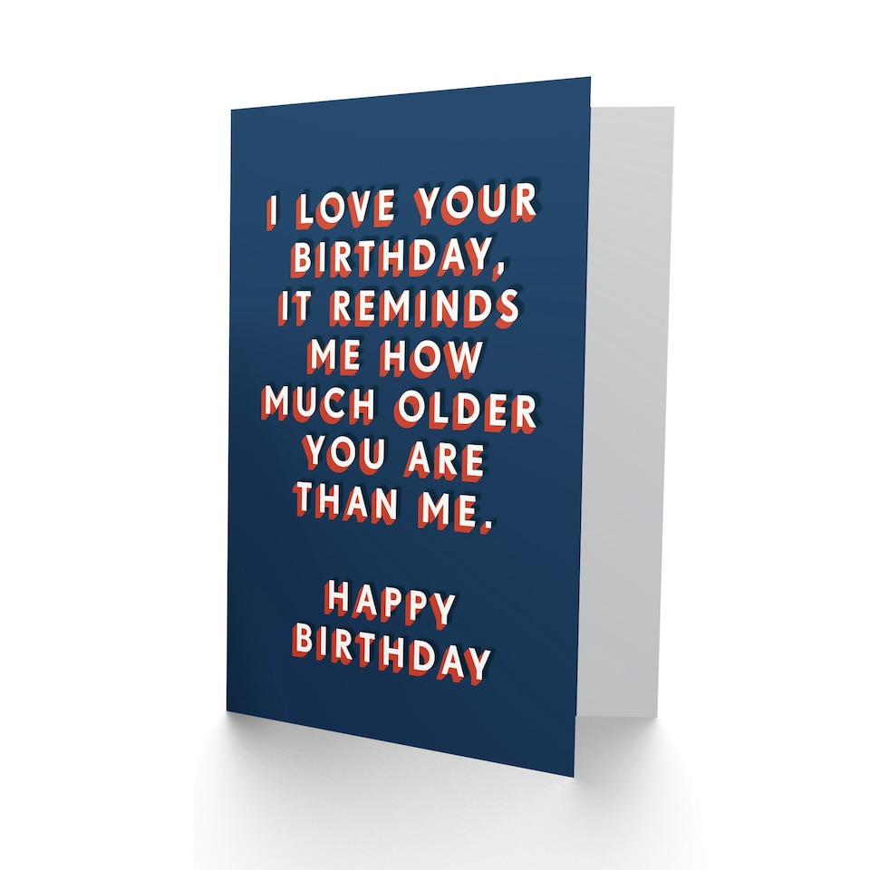 image 1 of Reminds Me Of How Much Older You Are For Him Funny Birthday Card