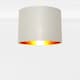 image 4 of Set of 2 Grey Cotton Gold Lining 25cm Pendant Lightshade | Grey | Gold | Medium | 2