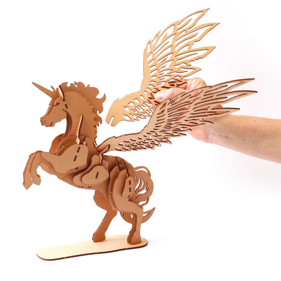 image 1 of 3D Wooden Model Kit Unicorn - Craft Gifts for 8 yrs +