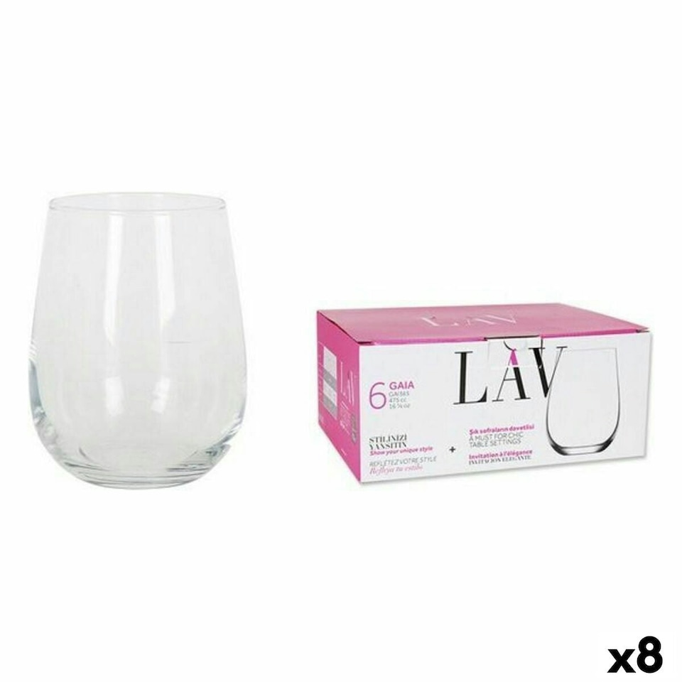 image 1 of Set of glasses LAV 77949 6 Pieces (8 Units) (475 ml) N/A
