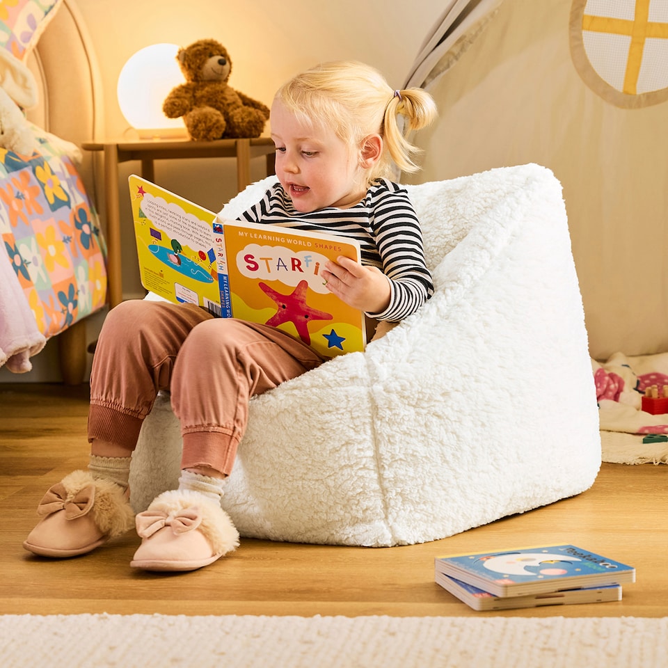 image 1 of icon Kids Teddy Bear Armchair Bean Bag Natural Childrens Bean Bags