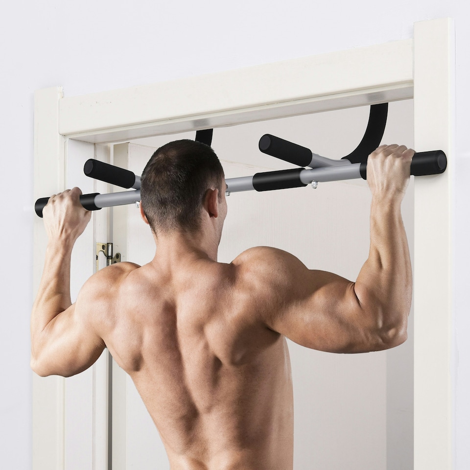 image 1 of HOMCOM Indoor Fitness Door Horizontal Bar Pull-ups Home Gym Upper Body Workout